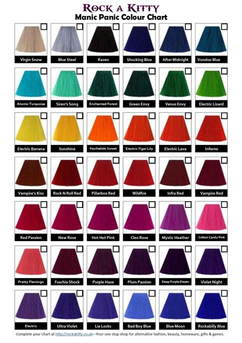 manic panic hair dye chart.